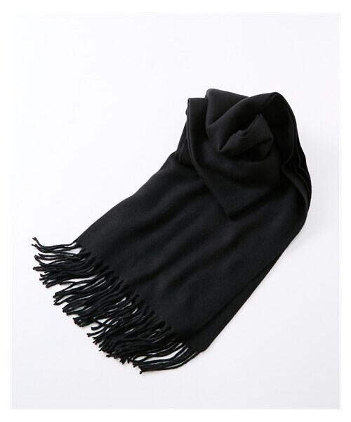 nissen（ニッセン）の「PAGE ONE（ページワン）無地大判マフラー（マフラー・メンズ・アイボリー/ブラッドオレンジ/ブラック/杢ライトグレー/ペールブルー・Y）」の2枚目の写真