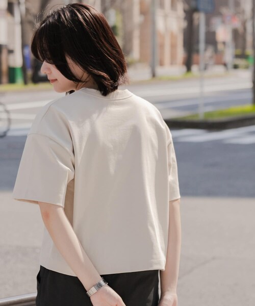EKAL（エカル）の「『吸水速乾/UVカット』DRY OUT SHORT LENGTH T-SHIRTS（Tシャツ/カットソー・レディース・ダークプラム/ホワイト/アイボリー/ベージュ/チャコール/サルチャ/ブラウンカーキ・FREE）」の21枚目の写真