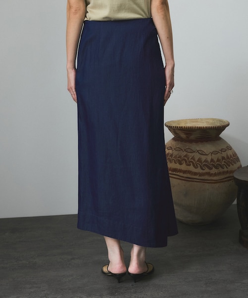 ADAM ET ROPE'（アダムエロペ）の「【セットアップ対応】デニムアシンメトリードレープスカート（デニムスカート・レディース・ネイビー・M/S）」の14枚目の写真