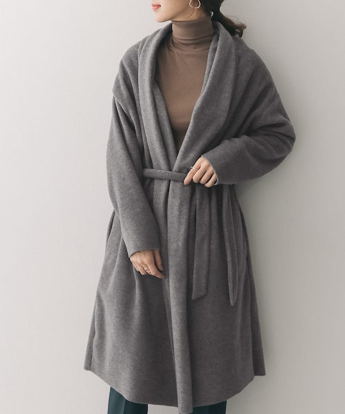 mizuiro-ind　long drape cardigan with belt