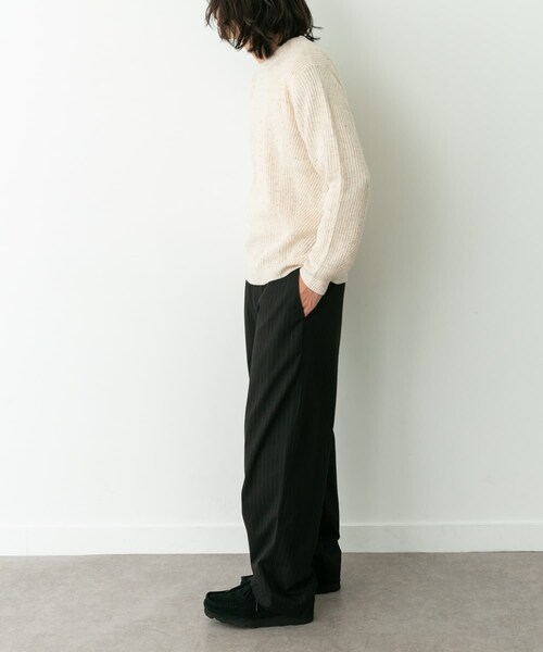 URBAN RESEARCH Sonny Label（アーバンリサーチサニーレーベル）の「ウォッシャブルウール混クルーネックニット（ニット/セーター・メンズ・アイボリー/グリーン/ダークブラウン/グレー/ブラック・M/L/XL）」の12枚目の写真