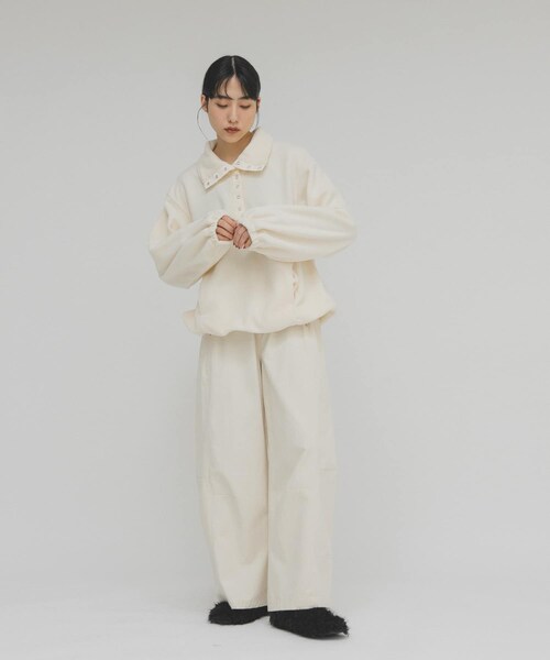 KBF（ケイビーエフ）の「ハーフスナップフリースプルオーバー（その他トップス・レディース・IVORY/D.BROWN・One）」の6枚目の写真