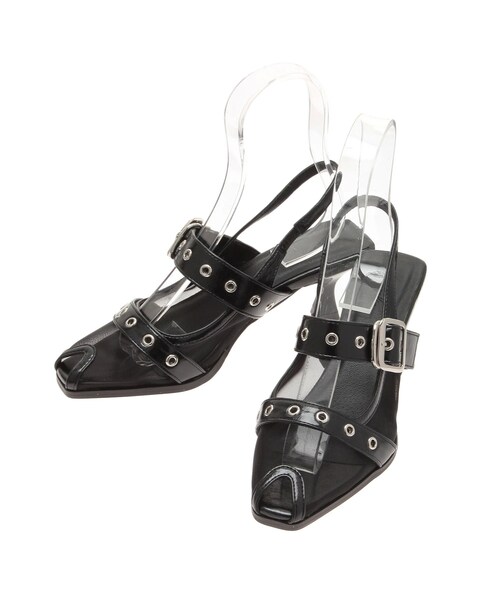 dazzlin（ダズリン）の「ハトメオープントウパンプス（パンプス・レディース・ブラック/オフホワイト・M/L）」の8枚目の写真