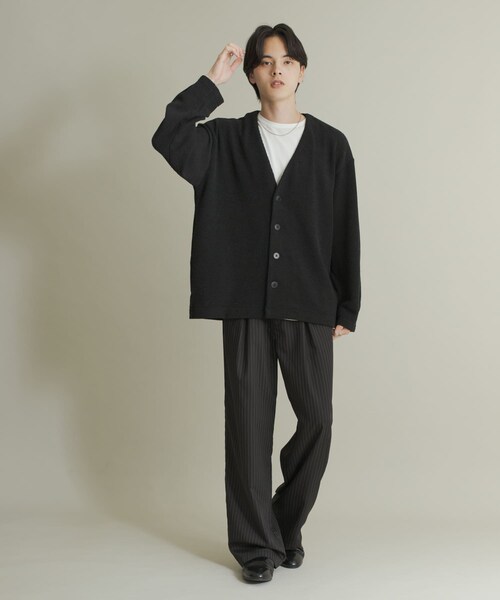 SENSE OF PLACE by URBAN RESEARCH（センスオブプレイスバイアーバンリサーチ）の「ウールタッチジャージカーディガン（カーディガン/ボレロ・メンズ・BLACK/GRAY/MINT・M/L）」の10枚目の写真
