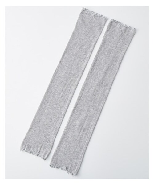 nissen（ニッセン）の「シルク混UVメロウゆったりニットアームカバー（手袋・メンズ・杢グレー/ブラック・Y）」の3枚目の写真