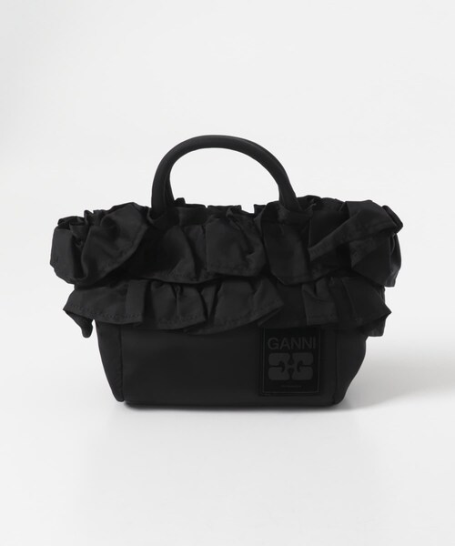 URBAN RESEARCH（アーバンリサーチ）の「GANNI　MINI SHOPPER RUFFLE（クラッチバッグ・レディース・BLACK・-）」の2枚目の写真
