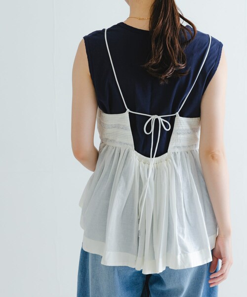 URBAN RESEARCH（アーバンリサーチ）の「レース切り替えキャミブラウス（キャミソール・レディース・BLACK/OFF・FREE）」の6枚目の写真