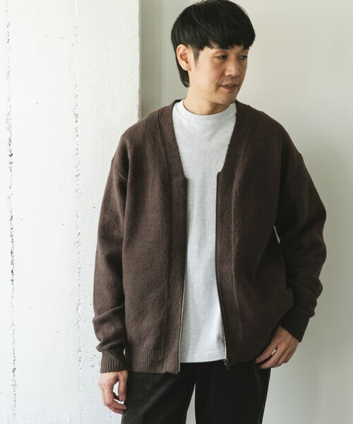 URBAN RESEARCH DOORS（アーバンリサーチドアーズ）の「AIR FIT Vネックカーディガン（カーディガン/ボレロ・メンズ・GREEN/BROWN/BLACK・M/L）」の16枚目の写真