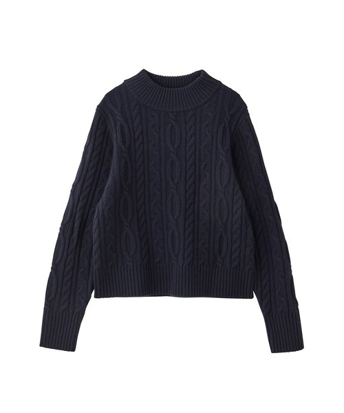 ROPE'(ロペ)の「【一部店舗限定】カシミヤブレンド ケーブルビルドネックニットプルオーバー(ニット/セーター・レディース・オフホワイト/ネイビー系・F)」の8枚目の写真