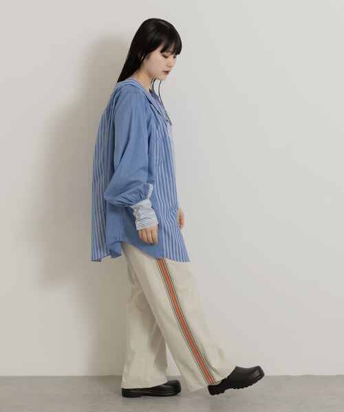 THE GOODLAND MARKET（ザグッドランドマーケット）の「米富繊維　KNIT SIDELINE PANTS-WOMEN（その他パンツ・レディース・44BROWN/41BEIGE/60SAX・M）」の20枚目の写真