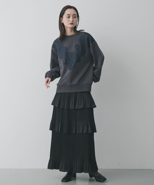 SENSE OF PLACE by URBAN RESEARCH（センスオブプレイスバイアーバンリサーチ）の「レースルーズスウェット（スウェット・レディース・GRAY/OATMEAL/CHARCOAL・One）」の8枚目の写真