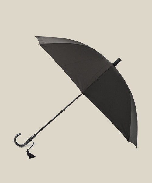 ROPE'（ロペ）の「【晴雨兼用・高機能】スライド式 ショートバンブーパラソル【UVカット/遮光・遮熱・防水効果】（長傘・レディース・ブラック/オフホワイト/ブルー系/ピンク系・F）」の3枚目の写真