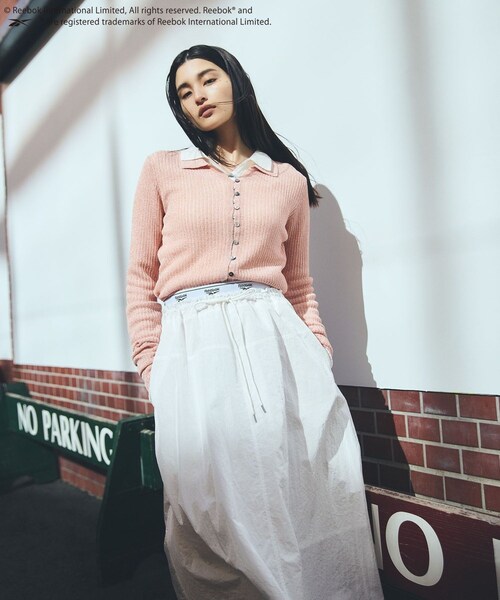 VIS（ビス）の「【Reebok】VIS別注ロゴベルトフレアースカート（スカート・レディース・ホワイト/ネイビー/サックス・F）」の18枚目の写真