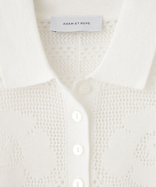 ADAM ET ROPE'(アダムエロペ)の「【サステナブル】クロシェニットシャツ(シャツ/ブラウス・レディース・ブラック/ホワイト・F)」の14枚目の写真