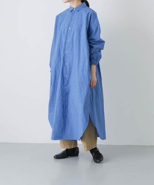 かぐれ（カグレ）の「ワイドシャツワンピース（ワンピース・レディース・BLUE/L/BEIGE・Free）」の13枚目の写真