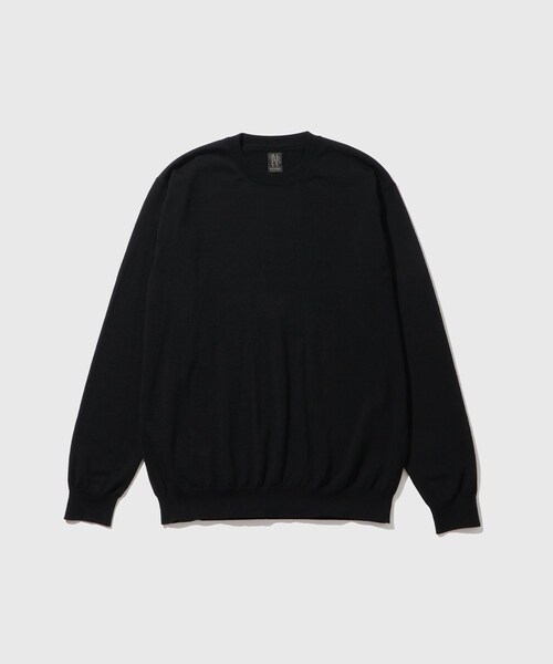 ADAM ET ROPE'（アダムエロペ）の「【BATONER/バトナー】SUPERIOR MERINO CREW NECK（ニット/セーター・メンズ・ブラック・2/3/4）」の4枚目の写真