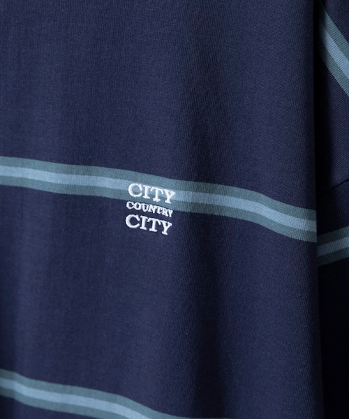 URBAN RESEARCH(アーバンリサーチ)の「CITY COUNTRY CITY EMBROIDERD LOGO BORDER T(Tシャツ/カットソー・メンズ・NAVY・M/L/XL)」の4枚目の写真