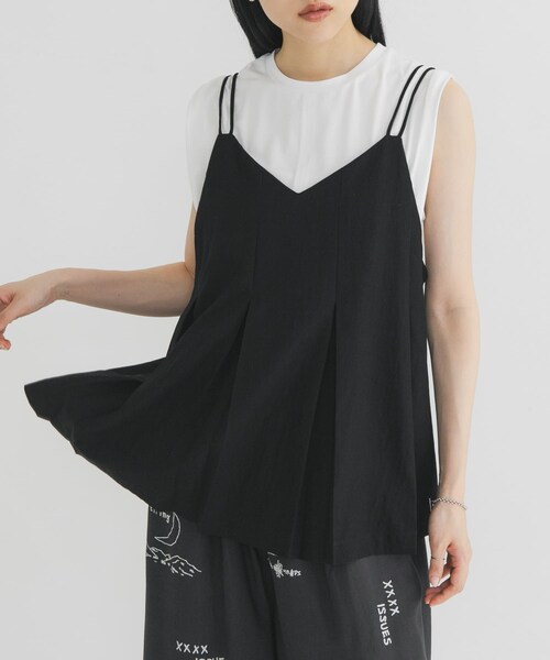 KBF（ケイビーエフ）の「ショルダータックカットソー（タンクトップ・レディース・CHARCOAL/OFF/L.BLUE・One）」の5枚目の写真