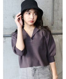 MURUA | ハーフスリーブニットポロ(ニット/セーター)