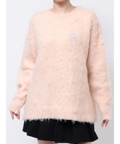 CALNAMUR（カルナムール）の「【Care Bearsコラボ】EMBLEM BRUSHED BIG KNIT（ニット/セーター・レディース・ピンク/オレンジ/ブルー/パープル/アイボリー・F）」の8枚目の写真
