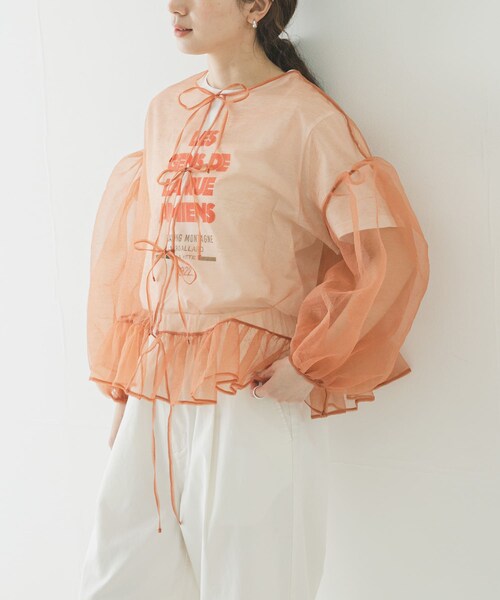URBAN RESEARCH(アーバンリサーチ)の「ESTHE VOLUME ORGANZA BOW TOP(シャツ/ブラウス・レディース・CORK・XS)」の7枚目の写真