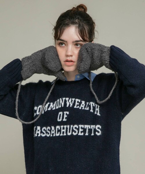 URBAN RESEARCH Sonny Label（アーバンリサーチサニーレーベル）の「ラメブークレーニットミトン（ベルト・レディース・エクリュ/グレー/ネイビー・One）」の15枚目の写真