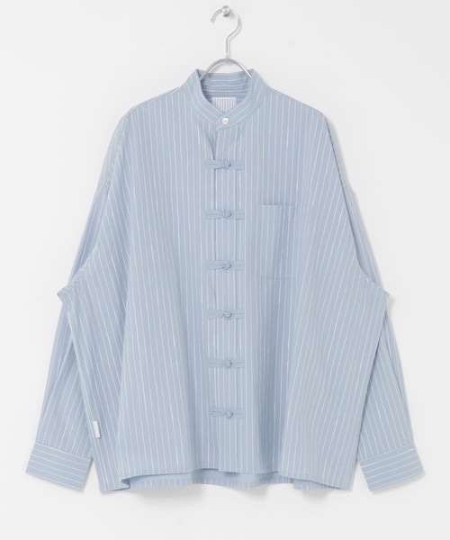 URBAN RESEARCH（アーバンリサーチ）の「SFC　COTTON STRIPE KUNG FU SHIRT（シャツ/ブラウス・メンズ・WHITE/SAX・M/L/XL/XXL）」の2枚目の写真