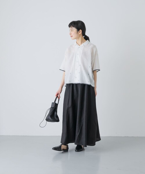 かぐれ（カグレ）の「リネンフレアスカート（スカート・レディース・BLACK/BROWN/BLUE GREEN・Free）」の11枚目の写真