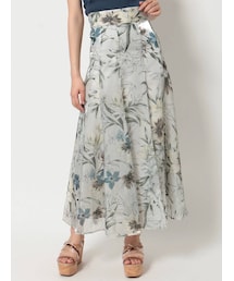 MERCURYDUO | シアー分繊フラワーフレアスカート(スカート)