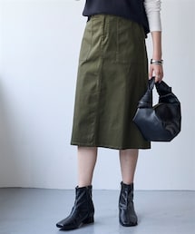 nissen | すごのびストレッチツイルベイカーデザインミディー丈スカート（ゆったりヒップ）＜大きいサイズ有＞(スカート)