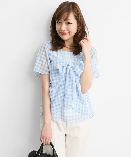 URBAN RESEARCH ROSSO（アーバンリサーチロッソ）の「ギンガムシャツTシャツ（シャツ/ブラウス・レディース・BLACK/BLUE/YELLOW・FREE）」の7枚目の写真