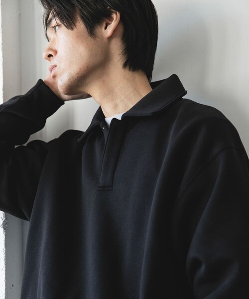 URBAN RESEARCH DOORS(アーバンリサーチドアーズ)の「裏起毛スウェットポロシャツ(スウェット・メンズ・GRAY/NAVY/BLACK・M/L)」の9枚目の写真