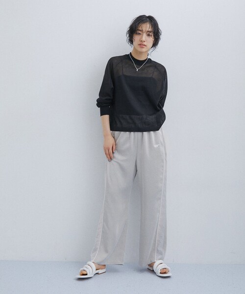 ADAM ET ROPE'（アダムエロペ）の「オーガニックベアキャミソール（キャミソール・レディース・ブラック/ホワイト・F）」の9枚目の写真