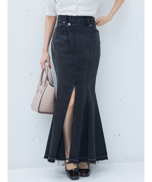 MERCURYDUO（マーキュリーデュオ）の「デニムラップマーメイドスカート（スカート・レディース・ブラック/ブルー・S/M）」の7枚目の写真