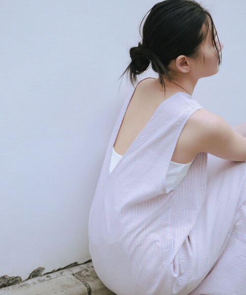 URBAN RESEARCH（アーバンリサーチ）の「new basic　インドコットンサッカーストライプワンピース（ワンピース・レディース・L.BEIGE/RED・FREE）」の18枚目の写真