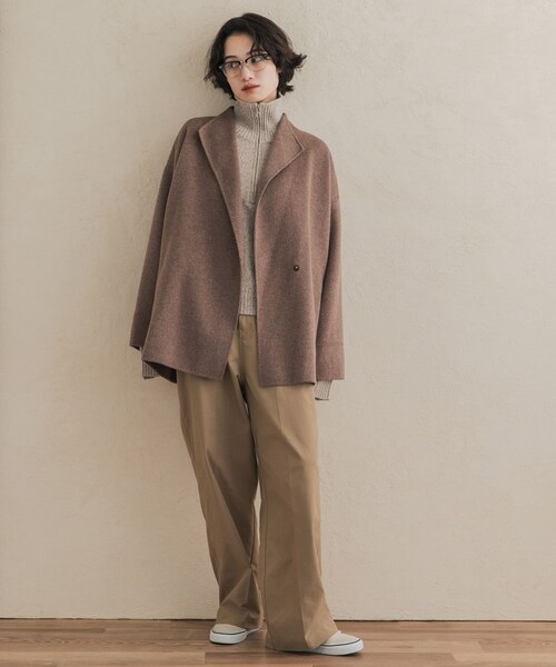 URBAN RESEARCH DOORS(アーバンリサーチドアーズ)の「ウールリバーミドルガウンコート(テーラードジャケット・レディース・杢BROWN/杢L.GREGE/CHECK・Free)」の11枚目の写真