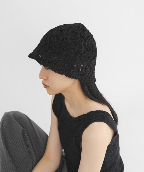 KBF（ケイビーエフ）の「クロシェベルHAT（ハット・レディース・CUSTARD/BLACK・One）」の6枚目の写真