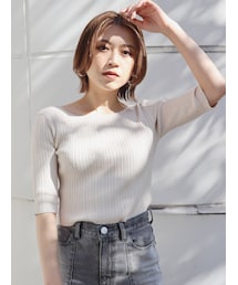 MURUA | ディープバックオープンニット(インナーブラ付）(ニット/セーター)