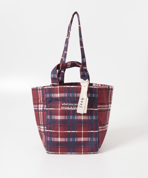 URBAN RESEARCH DOORS(アーバンリサーチドアーズ)の「『別注』beej×DOORS チェックトートバッグ(トートバッグ・レディース・RED×NAVY/BRN×BLUE・One)」の12枚目の写真