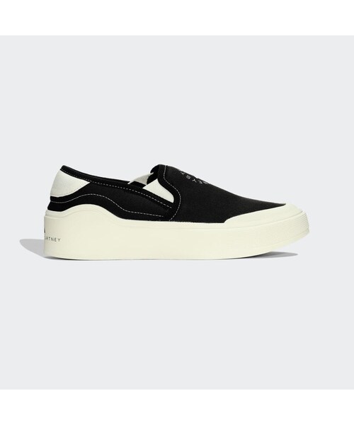 adidas(アディダス)の「adidas by Stella McCartney コート スリッポン / adidas by Stella McCartney Court Slip-On(シューズ・メンズ・ブラック/ホワイト・29.5cm/30.5cm/22.0cm/25.0cm/26.0cm/27.0cm/28.0cm/22.5cm/23.0cm/23.5cm/24.0cm/24.5cm/25.5cm/26.5cm/27.5cm/28.5cm/29.0cm/30.0cm/31.0cm/31.5cm/32.0cm)」の1枚目の写真
