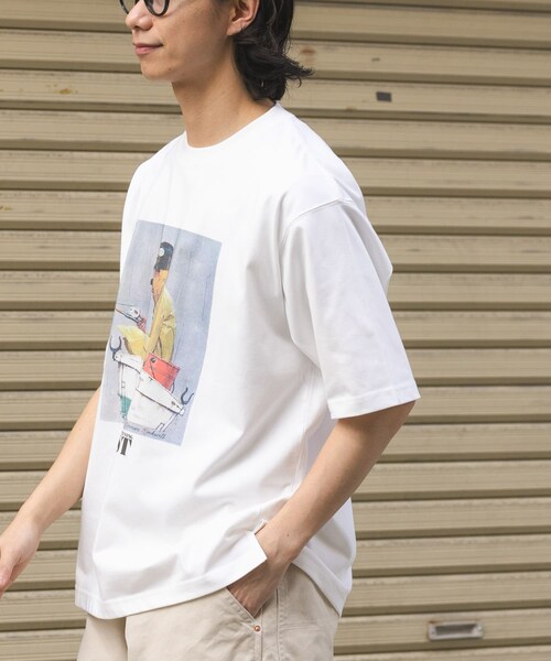 URBAN RESEARCH DOORS(アーバンリサーチドアーズ)の「FORK&SPOON Norman Rockwell Short-SleeveT-shirts(Tシャツ/カットソー・メンズ・OFF/CHARCOAL・4/5)」の6枚目の写真