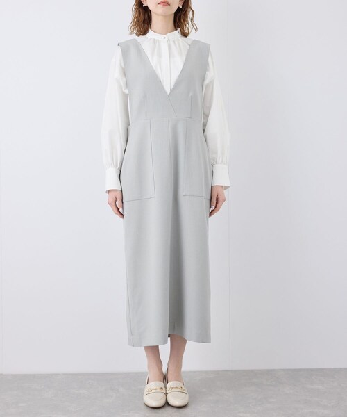 ROPE' PICNIC(ロペピクニック)の「デザインポケットジャンパースカート(ジャンパースカート・レディース・ブラック/ライトグレー/ベージュ・36/38)」の21枚目の写真