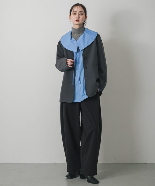 SENSE OF PLACE by URBAN RESEARCH（センスオブプレイスバイアーバンリサーチ）の「2WAYルーズジャケット（テーラードジャケット・レディース・BLACK/CHARCOAL/BROWN・one）」の12枚目の写真