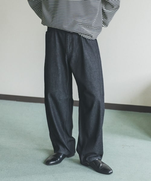 SENSE OF PLACE by URBAN RESEARCH(センスオブプレイスバイアーバンリサーチ)の「アソートバレルレッグデニムパンツ(デニムパンツ・メンズ・WHITE/BLACK/L.HICKORY/D.HICKORY/L.INDIGO・M/L)」の2枚目の写真