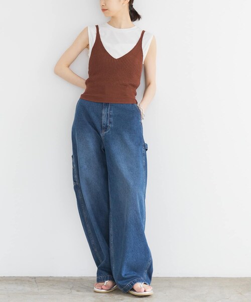 URBAN RESEARCH（アーバンリサーチ）の「ニットキャミソール（キャミソール・レディース・LAME BLACK/BROWN・FREE）」の20枚目の写真