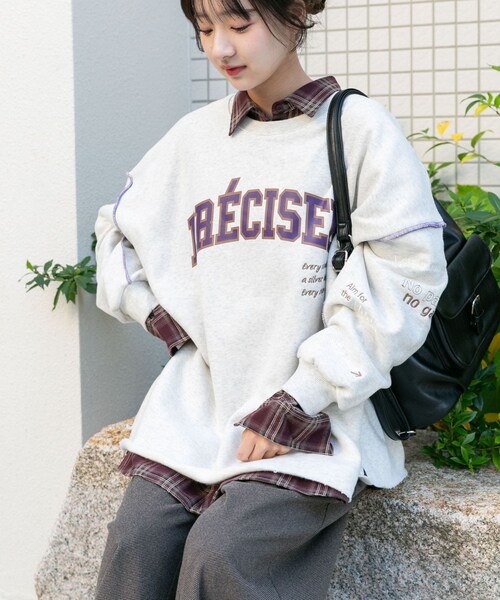 ITEMS URBANRESEARCH（アイテムズ アーバンリサーチ）の「裏起毛刺繍ロゴスウェット（スウェット・レディース・OML/BRN/L.PNK・FREE）」の4枚目の写真