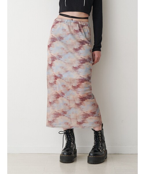 jouetie（ジュエティ）の「ニュアンスパターンシアースカート（セットアップ・レディース・ブルー/ベージュ・M）」の6枚目の写真