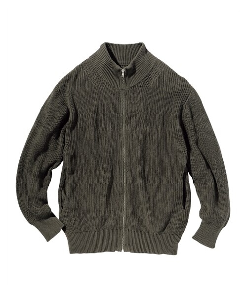 nissen（ニッセン）の「綿１００％ジップアップニットブルゾン（ニット/セーター・メンズ・黒/チャコールグレー・M/L/LL/3L/4L/5L/6L/8L/10L）」の15枚目の写真
