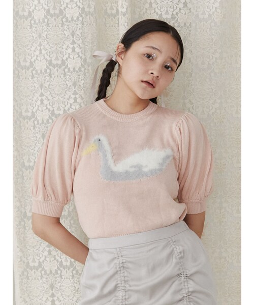 merry jenny（メリージェニー）の「あひるジャカードニットtops