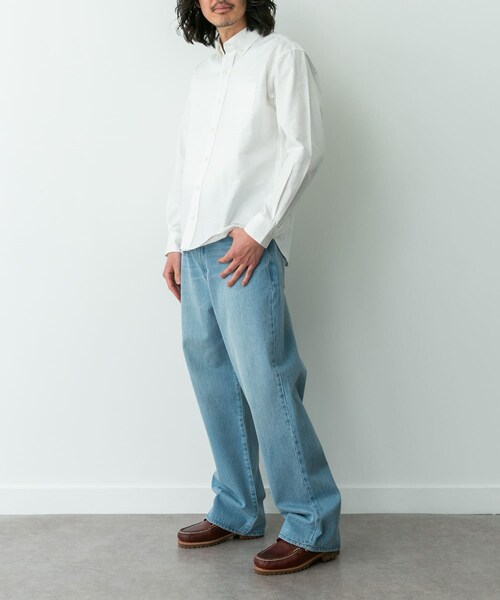 URBAN RESEARCH Sonny Label（アーバンリサーチサニーレーベル）の「抗菌オックスボタンダウン長袖シャツ（シャツ/ブラウス・メンズ・ホワイト/サックス/ネイビー/オフストライプ/ブルーストライプ・S/M/L/XL）」の12枚目の写真